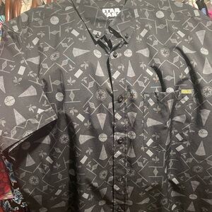 RSVLTS Star Wars Themed Black and Gray Dress Shirt